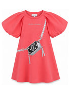 Abito Snapshot per bambina The Marc Jacobs Kids rosa con stampa graafica sul davanti W60971 98A THE MARC JACOBS KIDS 