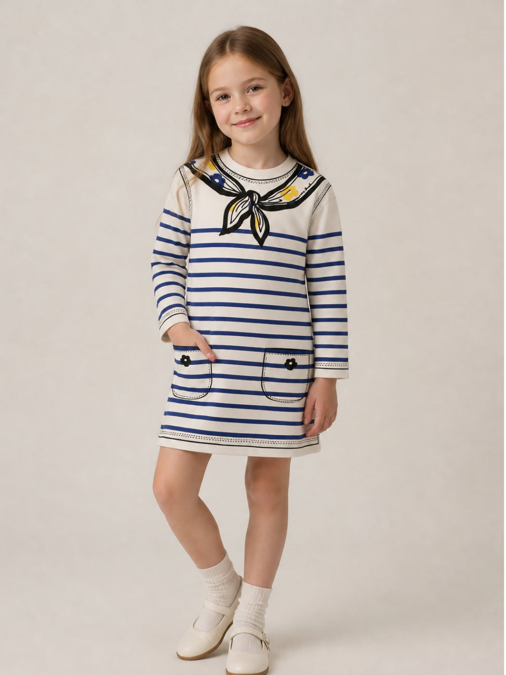 Abito per bambina The Marc jacobs Kids beige con motivo a righe W60972 148 THE MARC JACOBS KIDS 