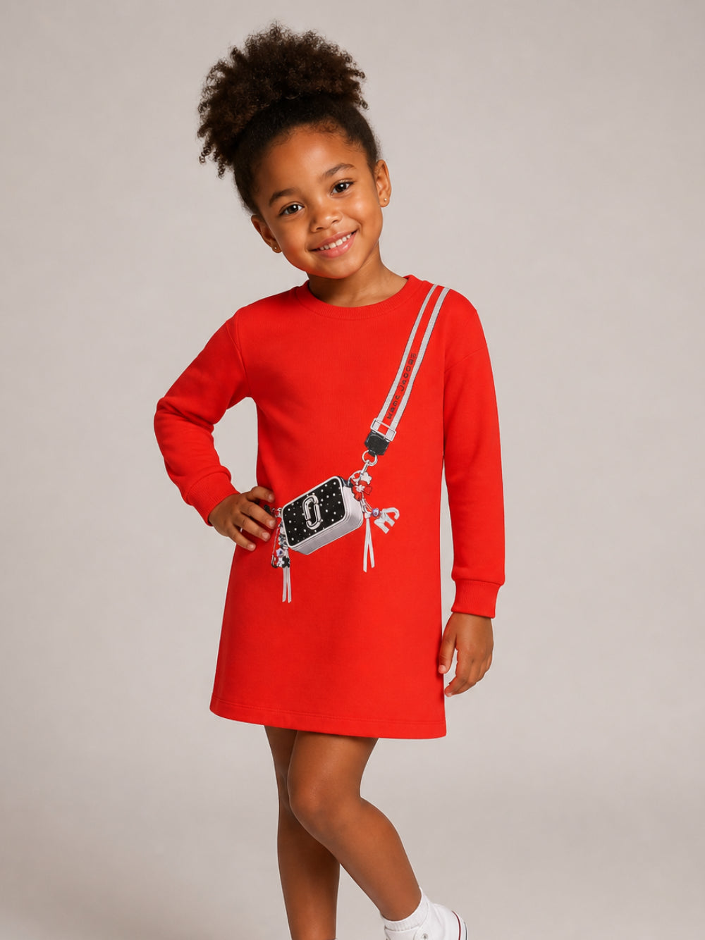 Abito per bambina The Marc Jacobs Kids rosso con stampa Snapshot Bag W60973 975 THE MARC JACOBS KIDS 