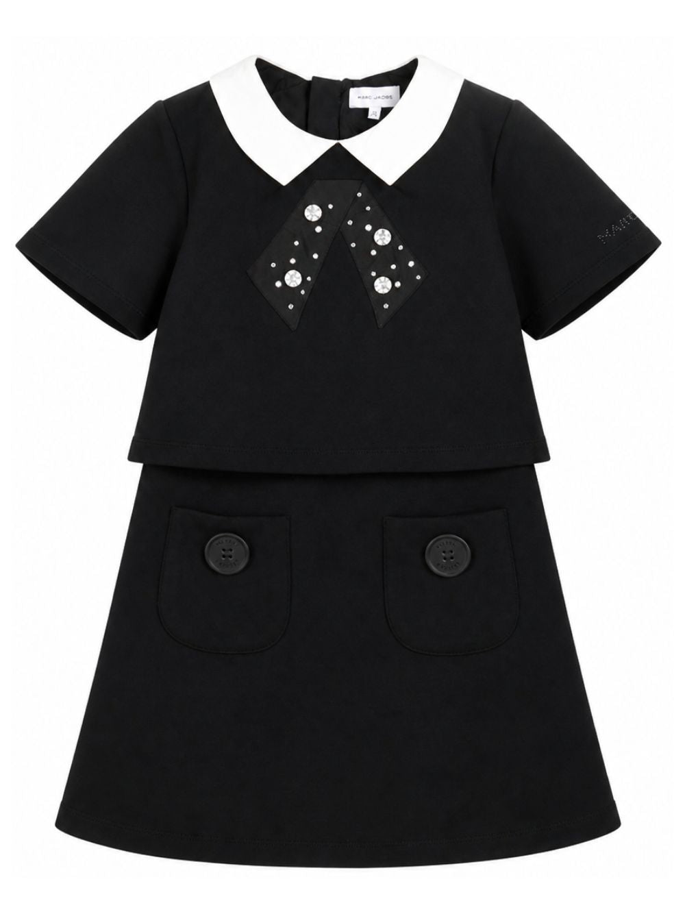 Abito per bambina The Marc Jacobs Kids nero impreziosito da cristalli W60974 09B THE MARC JACOBS KIDS 