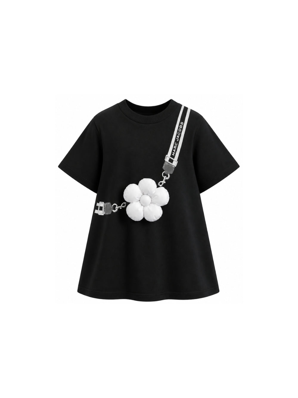 Abito per bambina The Marc Jacobs Kids nero con applicazione fiori in rilievo W60975 09B THE MARC JACOBS KIDS 
