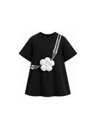 Abito per bambina The Marc Jacobs Kids nero con applicazione fiori in rilievo W60975 09B THE MARC JACOBS KIDS 