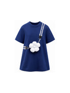 Abito per bambina The Marc Jacobs Kids blu  con applicazione fiori in rilievo W60975 841 THE MARC JACOBS KIDS 