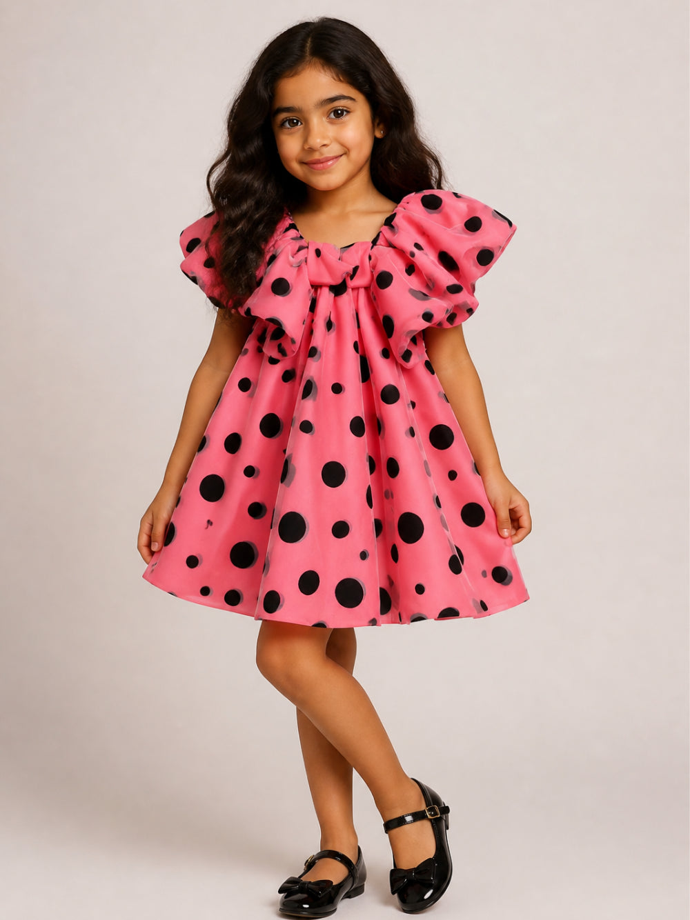 Abito per bambina The Marc Jacobs Kids rosa con motivo a pois W60980 98A THE MARC JACOBS KIDS 