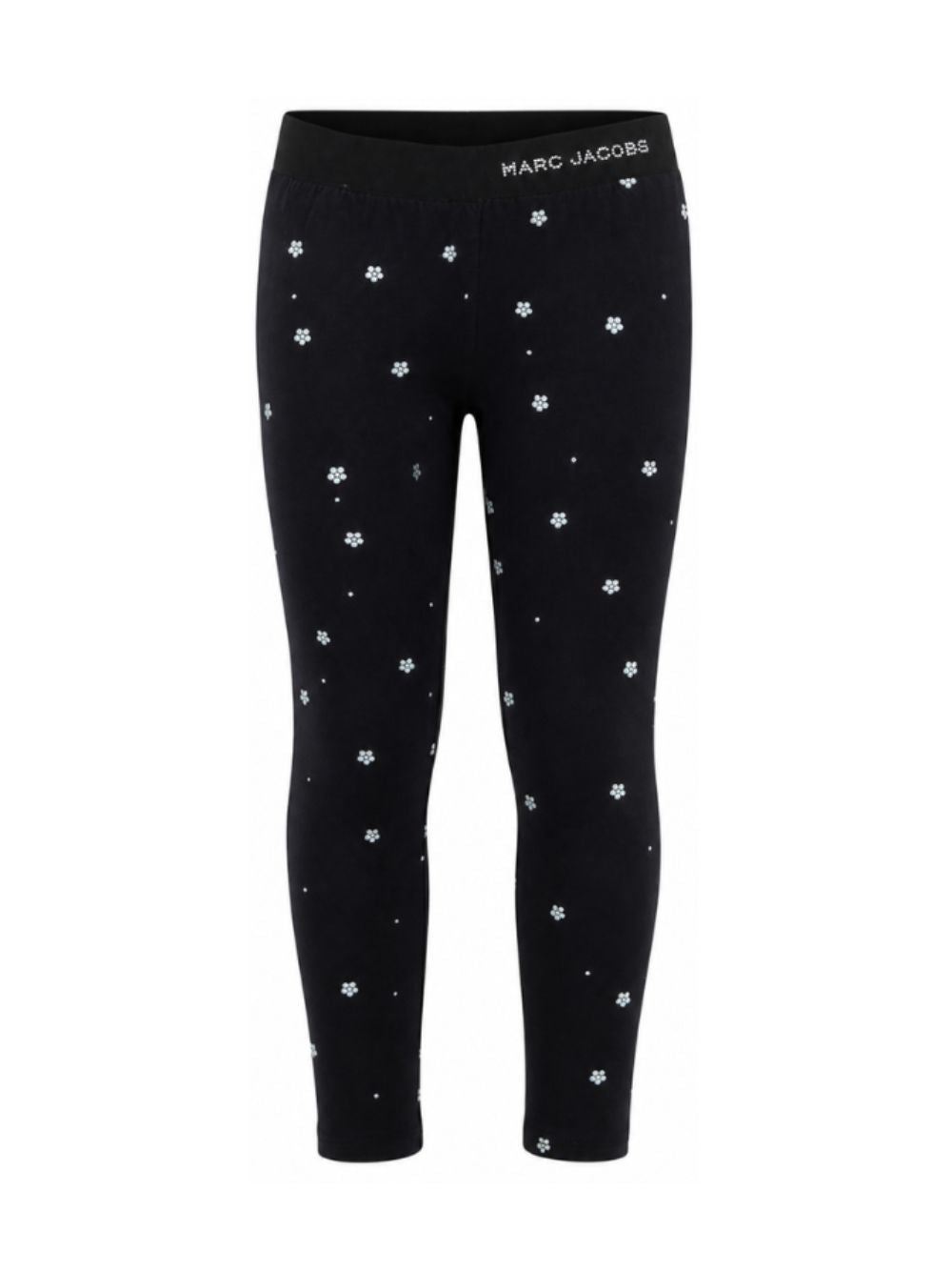 Leggins per bambina The Marc Jacobs Kids neri con applicazione fiori in rilievo W60986 09B THE MARC JACOBS KIDS 