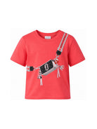 T-shirt per bambina The Marc Jacobs Kids rossa con stampa grafica W60994 98A THE MARC JACOBS KIDS 
