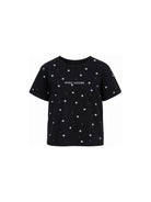 T-shirt per bambina The Marc Jacobs Kids nera con applicazione fiori sul davanti W60995 09B THE MARC JACOBS KIDS 
