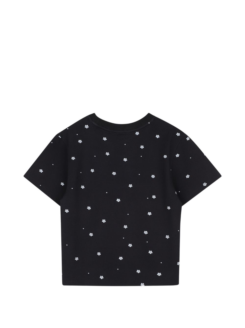 T-shirt per bambina The Marc Jacobs Kids nera con applicazione fiori sul davanti W60995 09B THE MARC JACOBS KIDS 