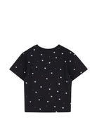 T-shirt per bambina The Marc Jacobs Kids nera con applicazione fiori sul davanti W60995 09B THE MARC JACOBS KIDS 