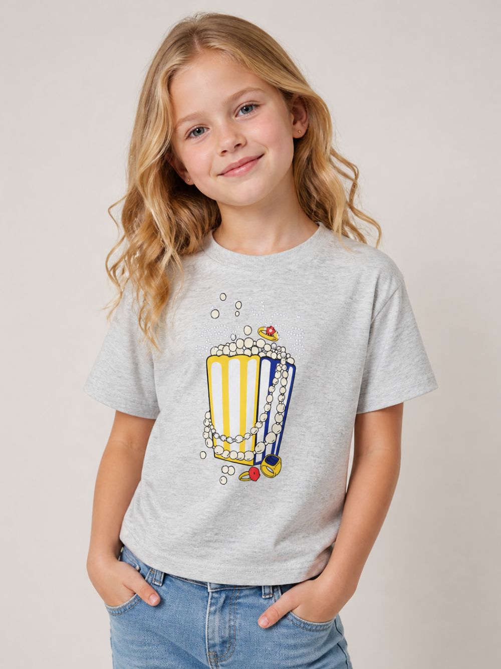 T-shirt per bambina The Marc Jacobs Kids grigia con stampa grafica sul davanti W60996 A18 THE MARC JACOBS KIDS 