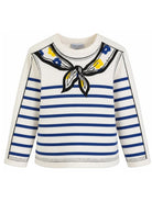 T-shirt Trompe-l'oeil per bambina The Marc Jacobs Kids bianco sporco con motivo a righe W60998 148 THE MARC JACOBS KIDS 