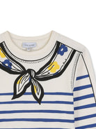 T-shirt Trompe-l'oeil per bambina The Marc Jacobs Kids bianco sporco con motivo a righe W60998 148 THE MARC JACOBS KIDS 