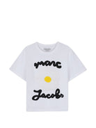 T-shirt per bambina The Marc Jacobs Kids bianca con applicazione fiore W61000 10P THE MARC JACOBS KIDS 