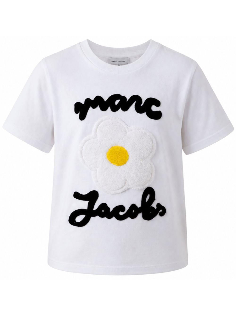 T-shirt per bambina The Marc Jacobs Kids bianca con applicazione fiore W61000 10P THE MARC JACOBS KIDS 