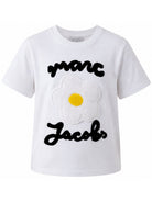 T-shirt per bambina The Marc Jacobs Kids bianca con applicazione fiore W61000 10P THE MARC JACOBS KIDS 