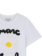 T-shirt per bambina The Marc Jacobs Kids bianca con applicazione fiore W61000 10P THE MARC JACOBS KIDS 