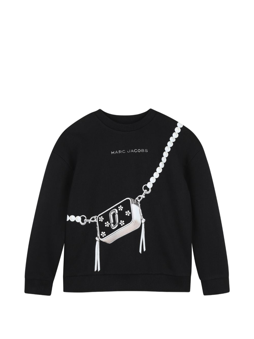 Felpa per bambina The Marc Jacobs Kids nera con stampa a trompe l'oeil W61005 09B THE MARC JACOBS KIDS 