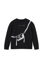 Felpa per bambina The Marc Jacobs Kids nera con stampa a trompe l'oeil W61005 09B THE MARC JACOBS KIDS 