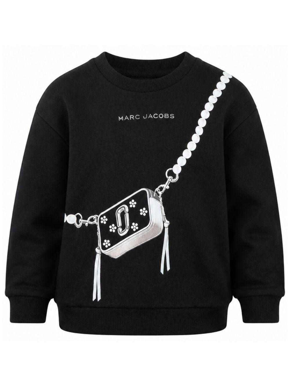 Felpa per bambina The Marc Jacobs Kids nera con stampa a trompe l'oeil W61005 09B THE MARC JACOBS KIDS 