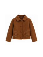 Giacca per bambina The Marc Jacobs Kids marrone con applicazione a fiori W61011 367 THE MARC JACOBS KIDS 