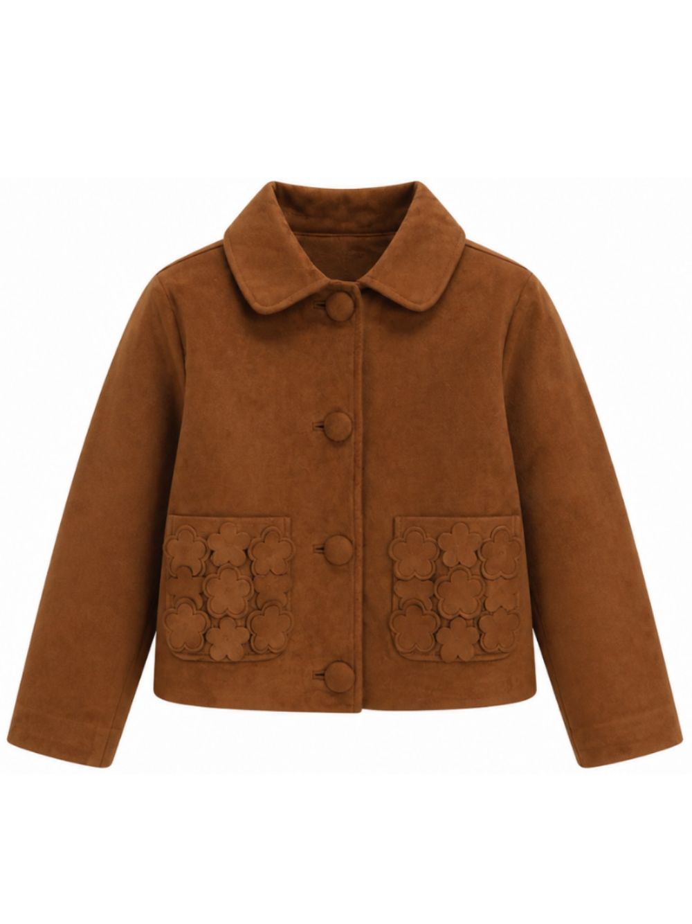 Giacca per bambina The Marc Jacobs Kids marrone con applicazione a fiori W61011 367 THE MARC JACOBS KIDS 