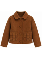 Giacca per bambina The Marc Jacobs Kids marrone con applicazione a fiori W61011 367 THE MARC JACOBS KIDS 