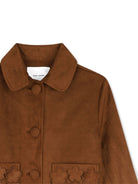 Giacca per bambina The Marc Jacobs Kids marrone con applicazione a fiori W61011 367 THE MARC JACOBS KIDS 