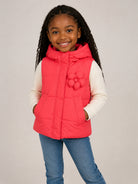 Gilet per bambina The Marc Jacobs Kids rosso con applicazione a fiore sul davanti W61013 98A THE MARC JACOBS KIDS 
