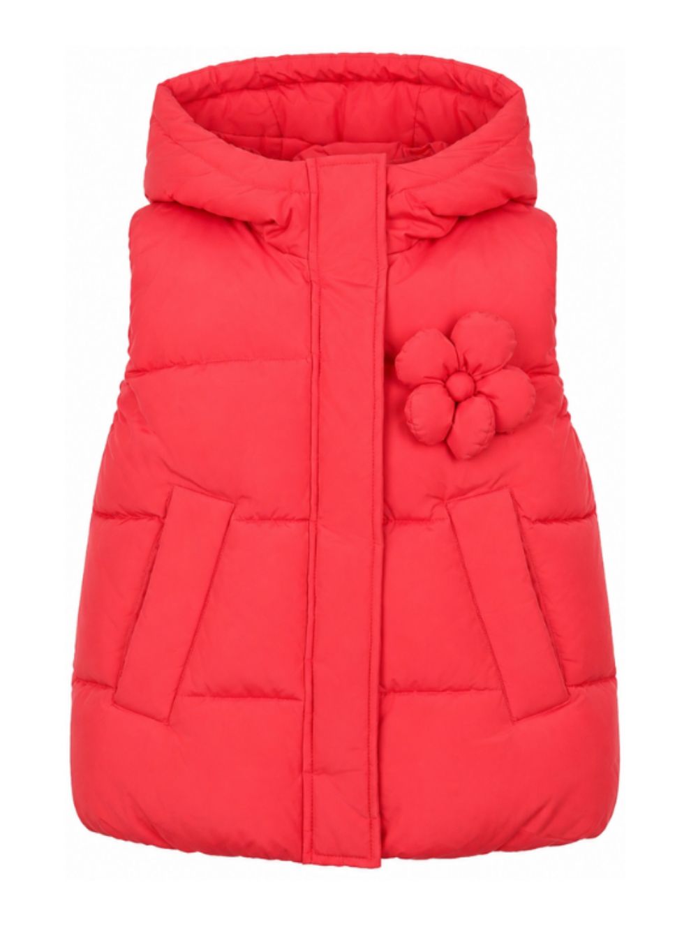 Gilet per bambina The Marc Jacobs Kids rosso con applicazione a fiore sul davanti W61013 98A THE MARC JACOBS KIDS 