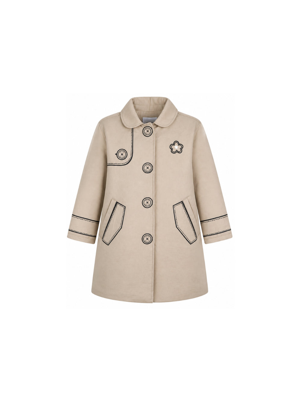 Cappotto per bambina The Marc Jacobs Kids beige con stampa a trompe l'oeil W61016 296 THE MARC JACOBS KIDS 