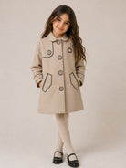 Cappotto per bambina The Marc Jacobs Kids beige con stampa a trompe l'oeil W61016 296 THE MARC JACOBS KIDS 