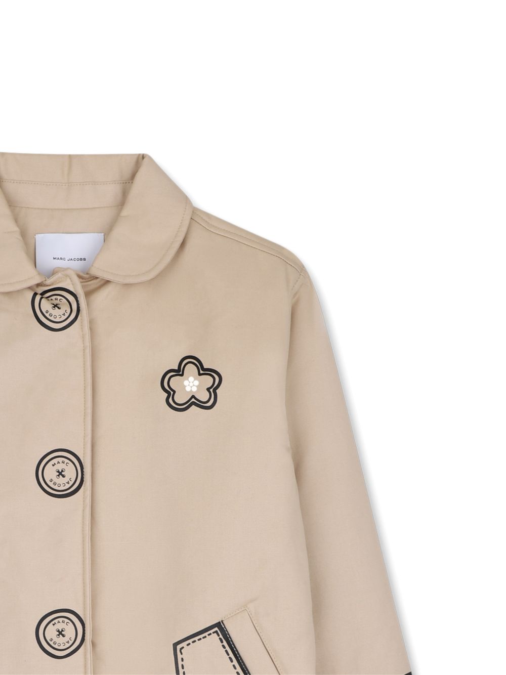 Cappotto per bambina The Marc Jacobs Kids beige con stampa a trompe l'oeil W61016 296 THE MARC JACOBS KIDS 