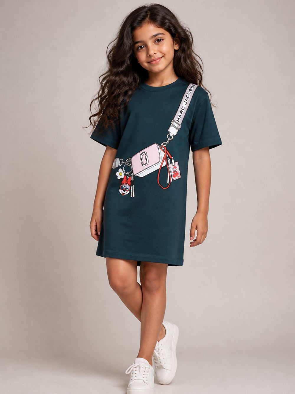 Abito per bambina The Marc Jacobs Kids x Disney verde con stampa Snapshot W61018 668 THE MARC JACOBS KIDS 