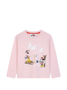 T-shirt per bambina The Marc Jacobs Kids x Disney rosa con stampa grafica sul davanti W61022 475 THE MARC JACOBS KIDS 