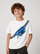 T-shirt per bambino The Marc Jacobs Kids bianca con stampa marsupio W61029 126 THE MARC JACOBS KIDS 