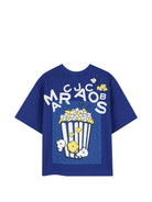 T-shirt per bambino The Marc Jacobs Kids blu con logo sul davanti W61030 841 THE MARC JACOBS KIDS 