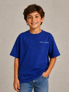 T-shirt per bambino The Marc Jacobs Kids blu con logo sul davanti W61030 841 THE MARC JACOBS KIDS 