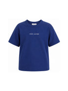 T-shirt per bambino The Marc Jacobs Kids blu con logo sul davanti W61030 841 THE MARC JACOBS KIDS 