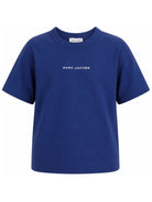 T-shirt per bambino The Marc Jacobs Kids blu con logo sul davanti W61030 841 THE MARC JACOBS KIDS 