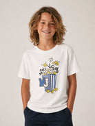 T-shirt per bambino The Marc Jacobs Kids bianca con stampa popcorn sul davanti W61031 126 THE MARC JACOBS KIDS 