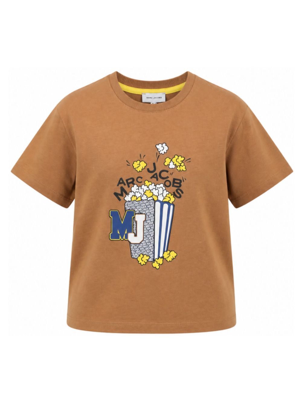T-shirt per bambino The Marc Jacobs Kids marrone con stampa popcorn sul davanti W61031 213 THE MARC JACOBS KIDS 