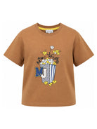 T-shirt per bambino The Marc Jacobs Kids marrone con stampa popcorn sul davanti W61031 213 THE MARC JACOBS KIDS 