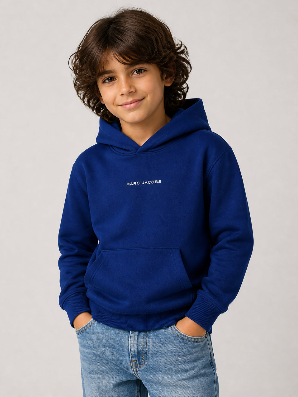 Felpa per bambino The Marc Jacobs Kids blu con logo sul davanti W61037 841 THE MARC JACOBS KIDS 