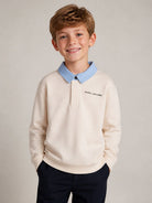 Felpa per bambino The Marc Jacobs Kids beige con colletto a righe W61038 24B THE MARC JACOBS KIDS 
