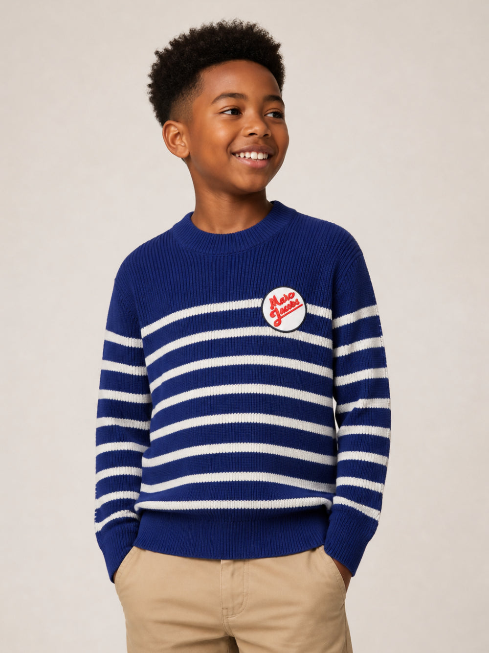Maglione per bambino The Marc Jacobs Kids blu con motivo a rombi sul retro W61045 841 THE MARC JACOBS KIDS 