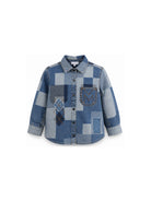 Camicia per bambino The Marc Jacobs Kids blu con design patchwork W61047 Z10 THE MARC JACOBS KIDS 