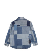 Camicia per bambino The Marc Jacobs Kids blu con design patchwork W61047 Z10 THE MARC JACOBS KIDS 
