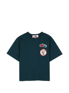 T-shirt per bambino The Marc Jacobs Kids x Disney verde con applicazione Mickey Mouse W61065 668 THE MARC JACOBS KIDS 