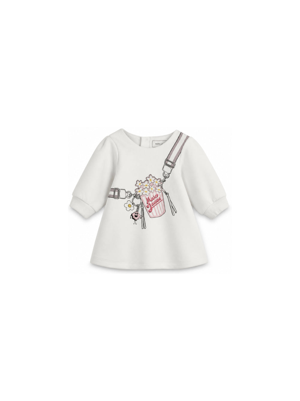 Abito per neonata The Marc Jacobs Kids bianco con stampa grafica sul davanti W61071 182 THE MARC JACOBS KIDS 