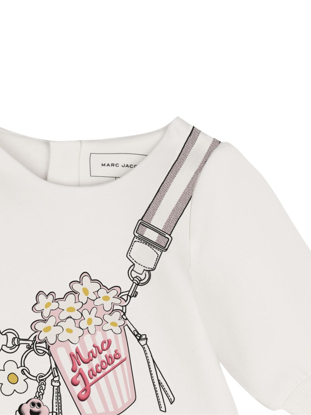 Abito per neonata The Marc Jacobs Kids bianco con stampa grafica sul davanti W61071 182 THE MARC JACOBS KIDS 